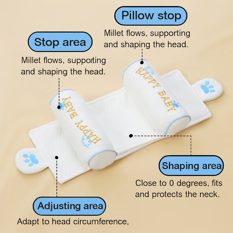 Adjustable Baby Head Shaping Pillow Soft Memory Foam Infant Pillow
